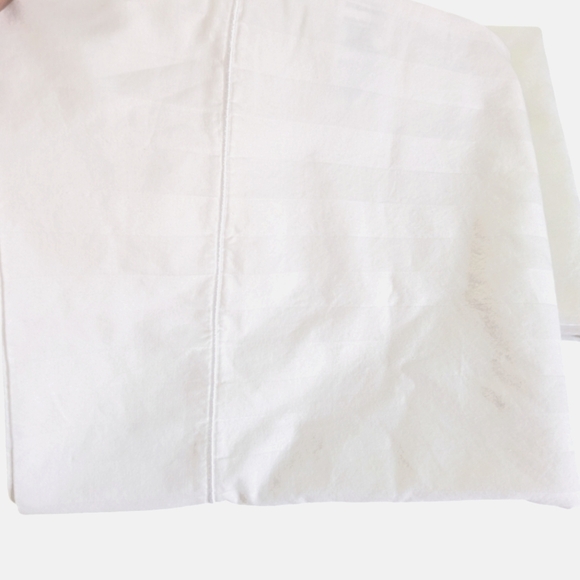 WAMSUTTA Pillowcases 100% Cotton Damask White Stripe Shams King Size - Picture 2 of 3